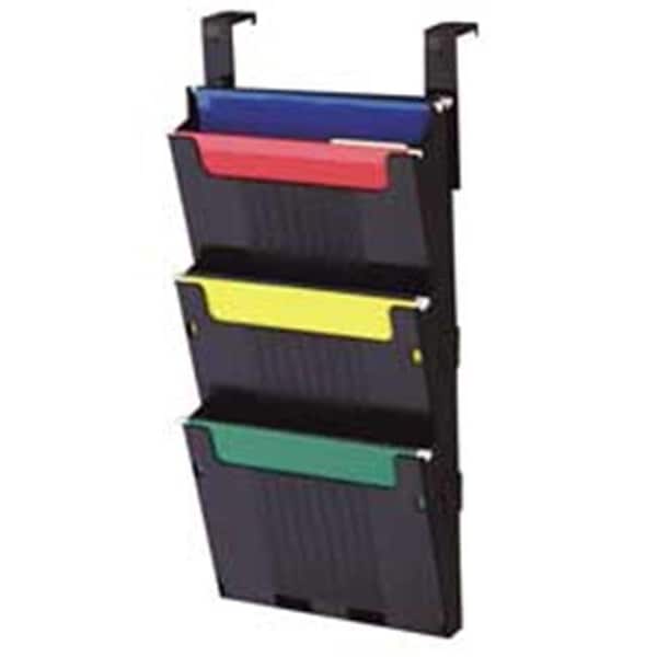 Deflecto Deflect-O Corporation DEFOPS104 Hanging File System- 3 Slots- 12-.63 in x3-.88 in x25 in - Black DEFOPS104 - main